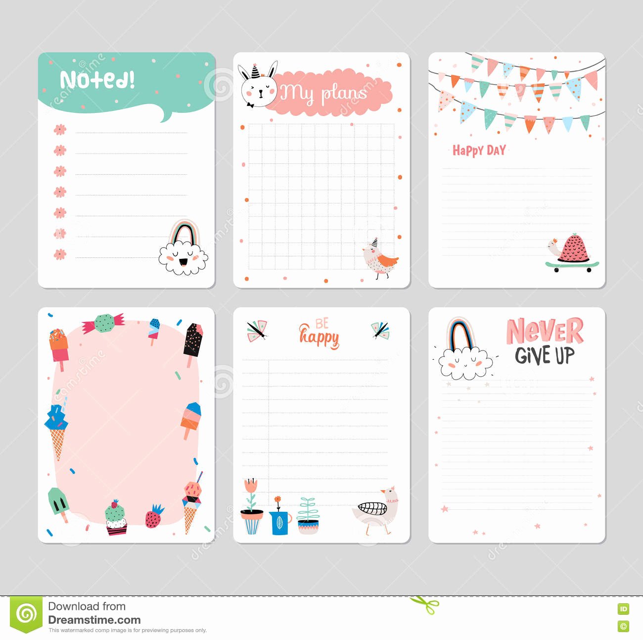 Cute Class Schedule Template Inspirational Cute Calendar Daily Planner Stock Vector Illustration Of
