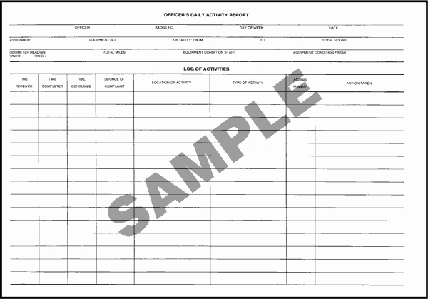 Daily Activity Report Template Luxury Security Officer Daily Activity Report Template