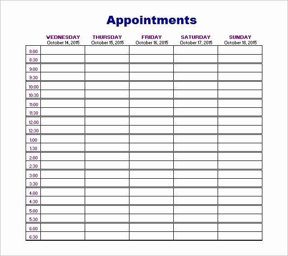 Daily Appointment Schedule Template Awesome 21 Appointment Schedule Templates Doc Pdf