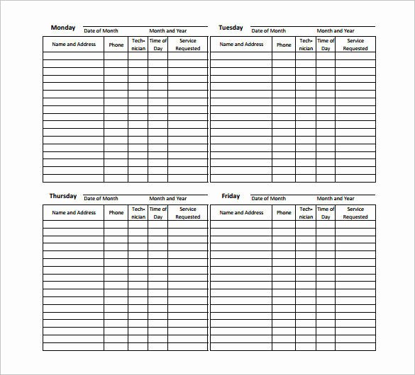Daily Appointment Schedule Template Elegant 18 Weekly Group Schedule Templates – Pdf Word Excel