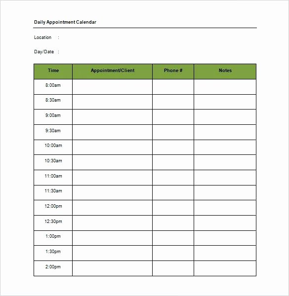 Daily Appointment Schedule Template Elegant Printable Appointment Book Pages – Ukcheer Template source