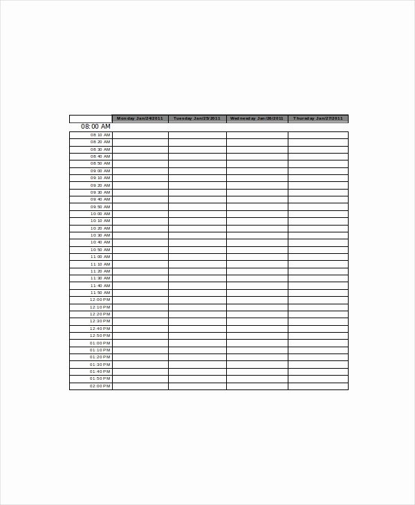Daily Appointment Schedule Template Fresh Appointment Calendar Template 7 Free Word Excel Pdf