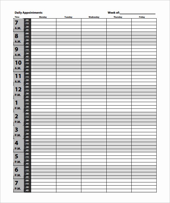 Daily Appointment Schedule Template Inspirational 21 Appointment Schedule Templates Doc Pdf