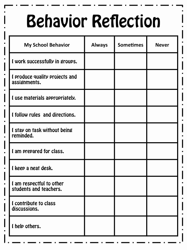 Daily Behavior Chart Template New 10 Best Of for Daily Behavior Point Chart Child