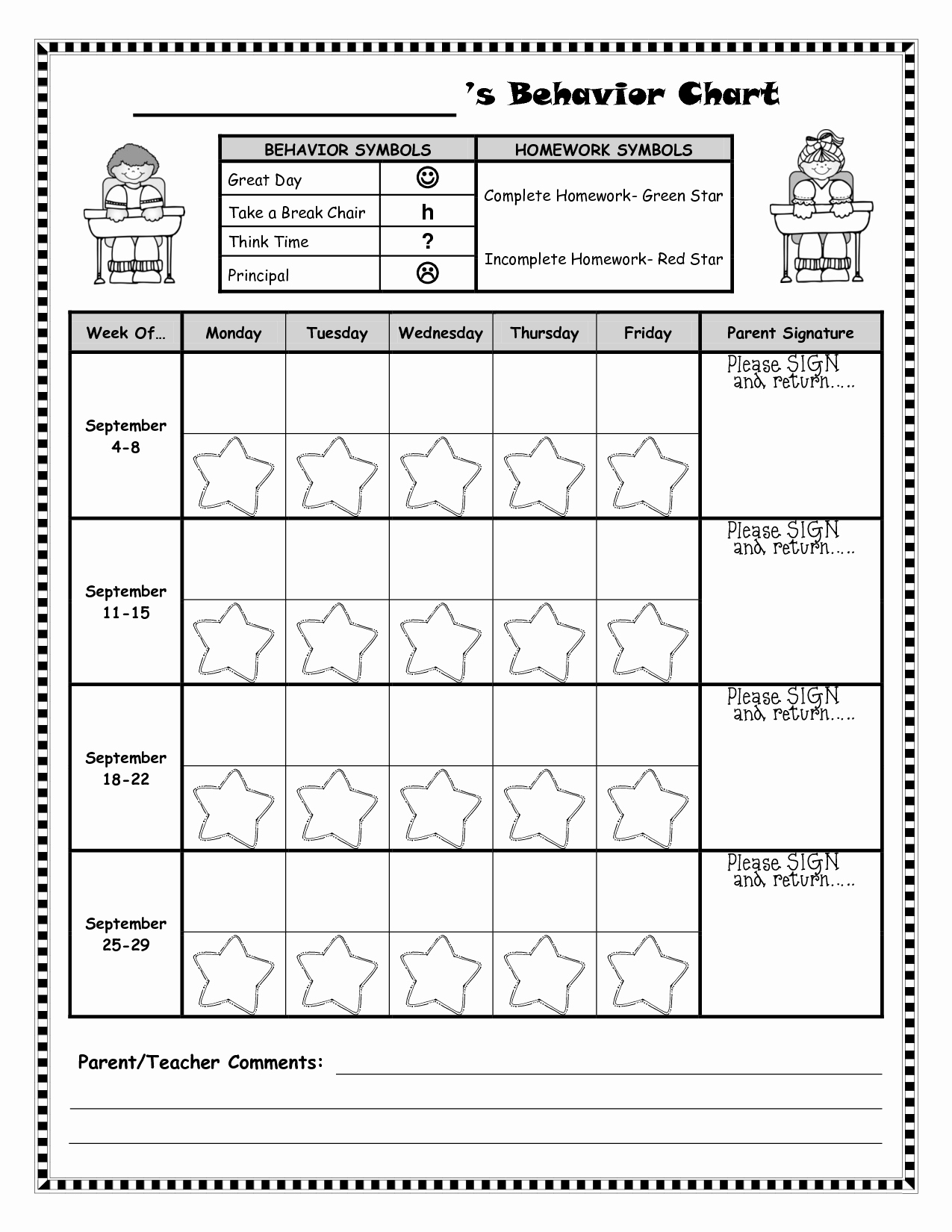 Daily Behavior Chart Template New 4 Best Of Star Behavior Chart Child Behavior
