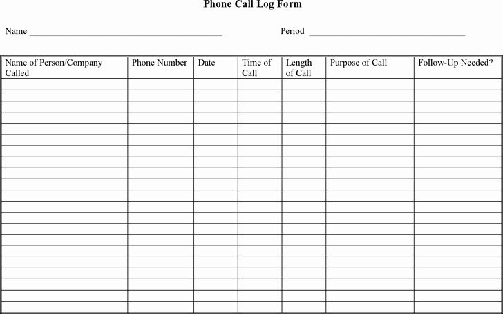 Daily Call Log Template Best Of 5 Call Log Template Free Download