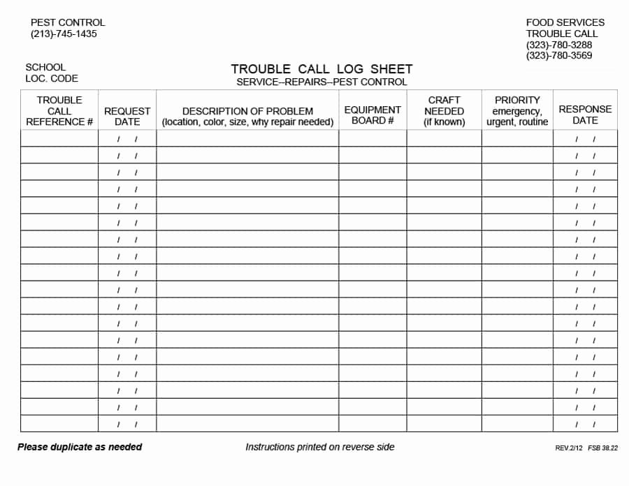 Daily Call Log Template Inspirational 40 Printable Call Log Templates In Microsoft Word and Excel