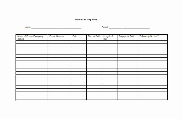 Daily Call Log Template Luxury 15 Call Log Templates Doc Pdf Excel