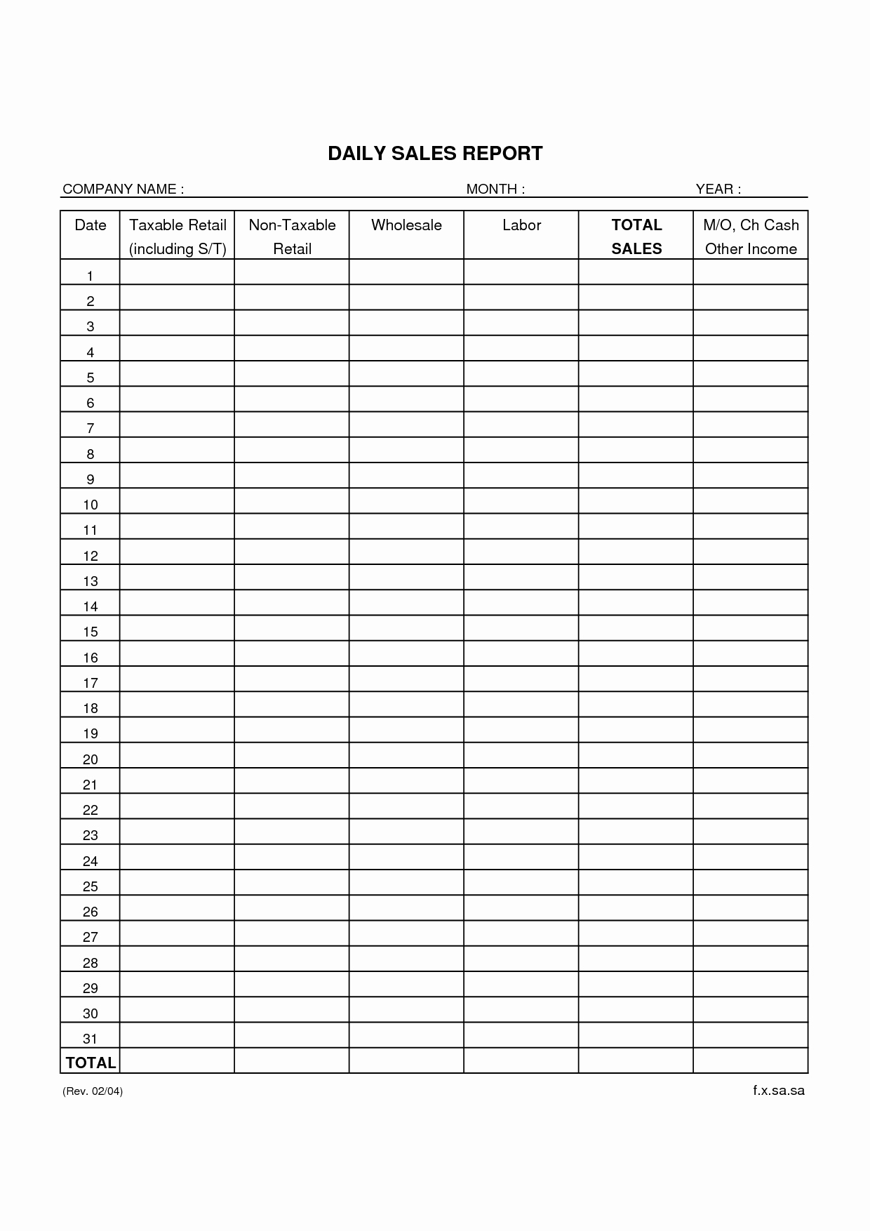 Daily Cash Report Template Beautiful Best S Of Sales Ledger Sheet Printable Blank Ledger