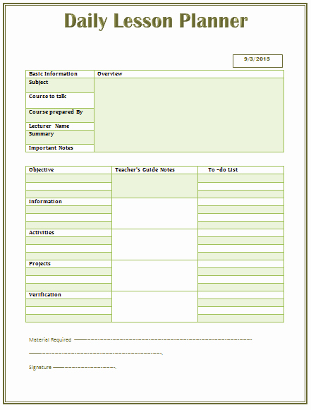 Daily Lesson Plan Template Best Of Daily Lesson Plan Template for Middle and High School