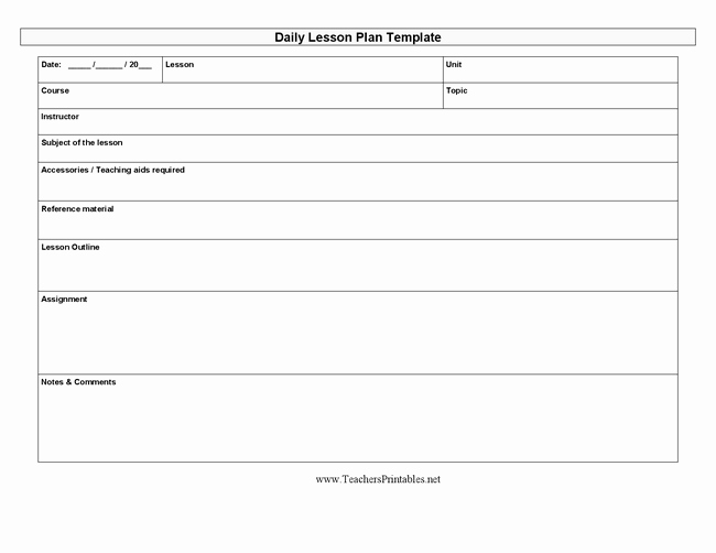 Daily Lesson Plan Template Luxury Daily Lesson Plan Template