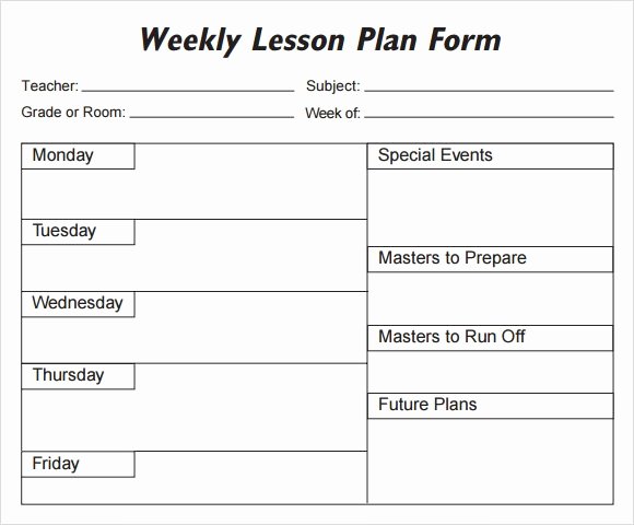 Daily Lesson Plan Template Luxury Weekly Lesson Plan 8 Free Download for Word Excel Pdf