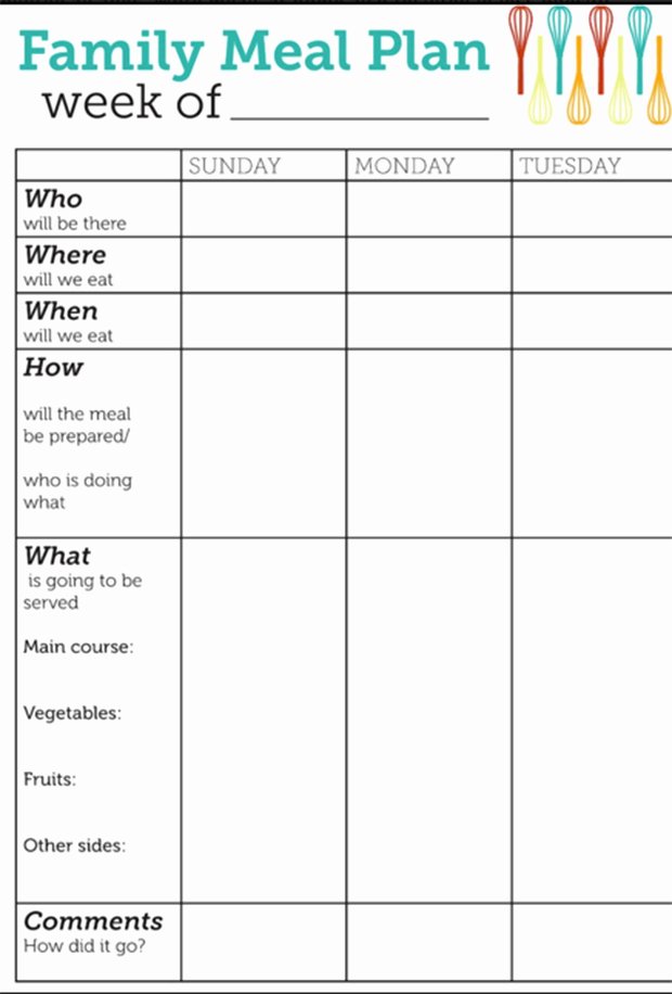 Daily Meal Plan Template Fresh Printable Meal Planning Templates to Simplify Your Life