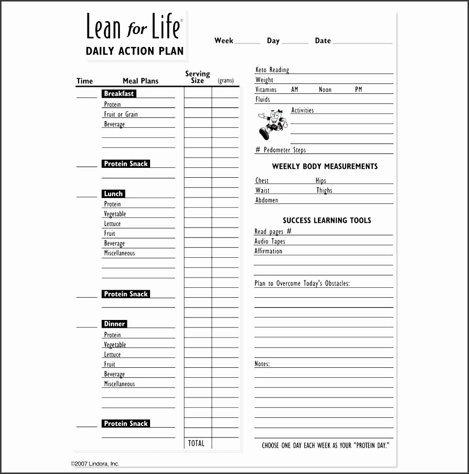 Daily Meal Plan Template New 10 Action Daily Planner Template Sampletemplatess