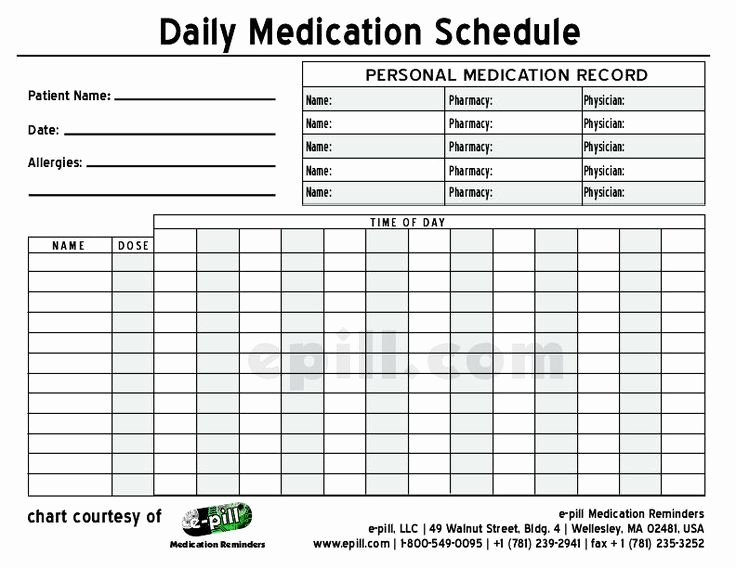 Daily Medication Schedule Template Best Of Free Daily Medication Schedule Free Daily Medication