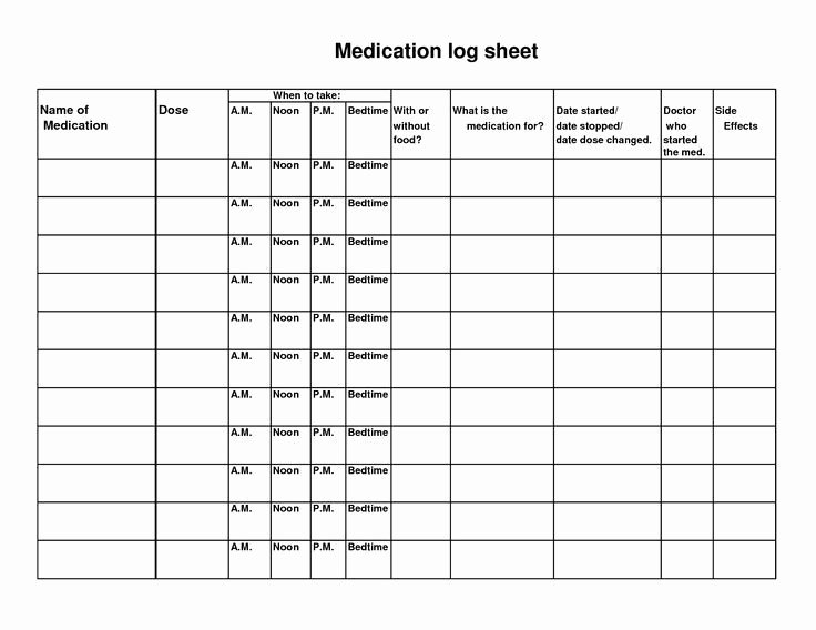Daily Medication Schedule Template Lovely 5 Best Of Free Printable Medication Log Sheets