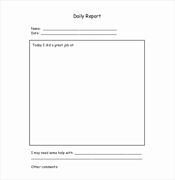 Daily Progress Report Template Inspirational 10 Daily Report Templates Free Sample Example format