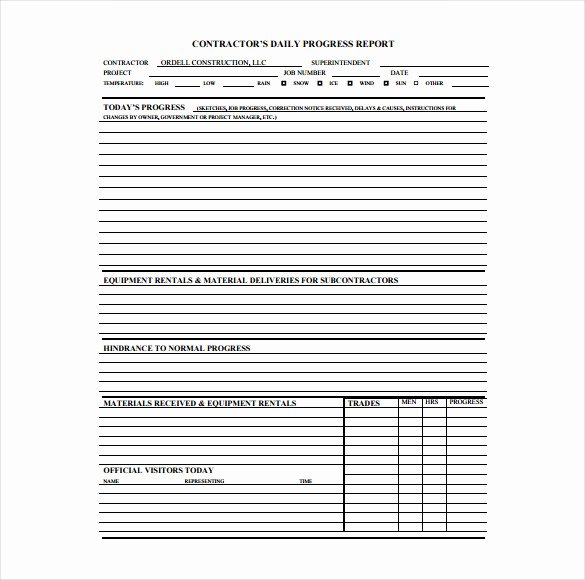 Daily Report Template Word Beautiful Construction Daily Log Template Pdf Templates Resume