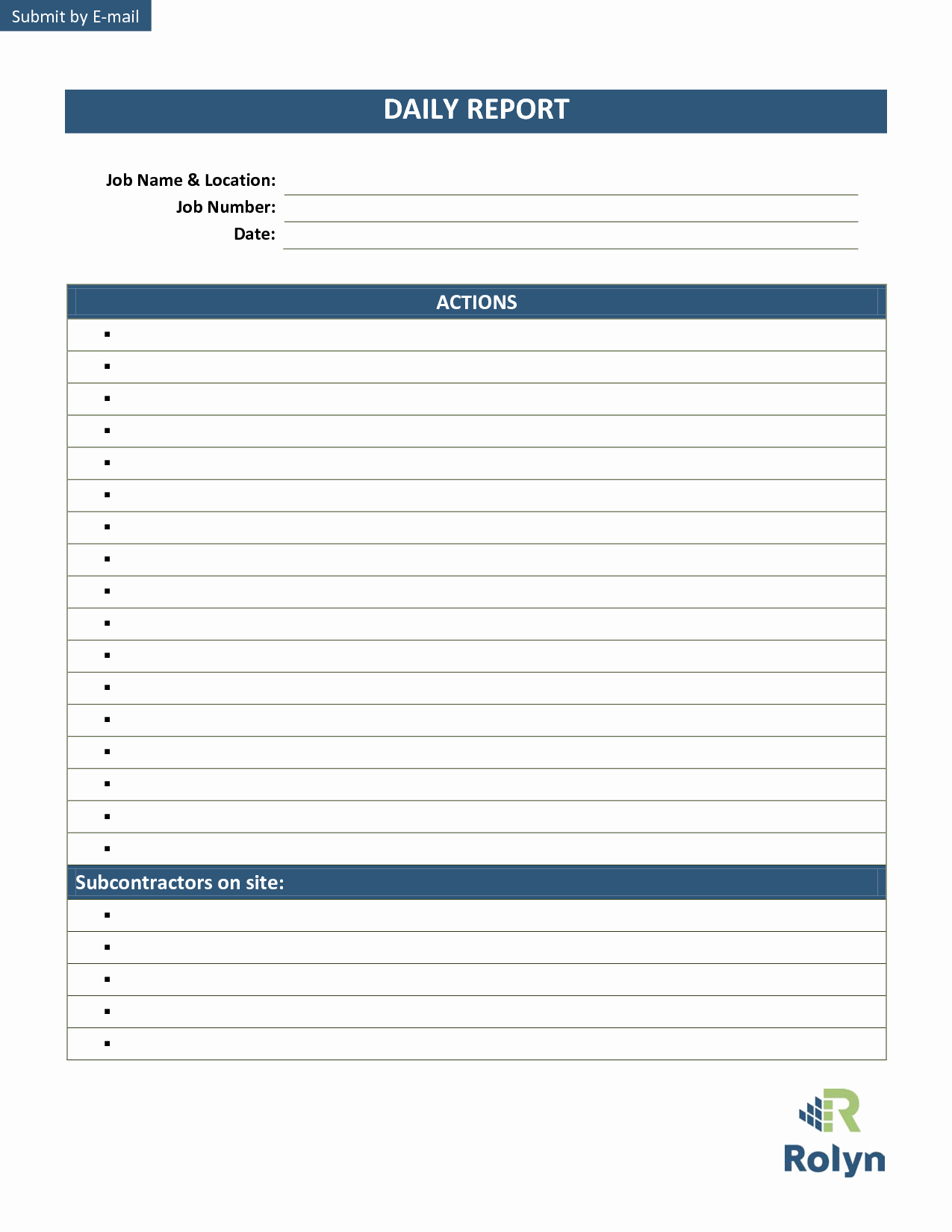 Daily Report Template Word Elegant Effective Daily Report Template with Lists Action Field