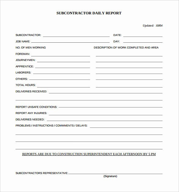 Daily Report Template Word Lovely 21 Daily Construction Report Templates Pdf Google Docs