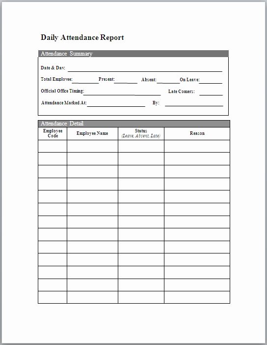Daily Report Template Word Lovely Best S Of Daily Report Template Word Employee Daily