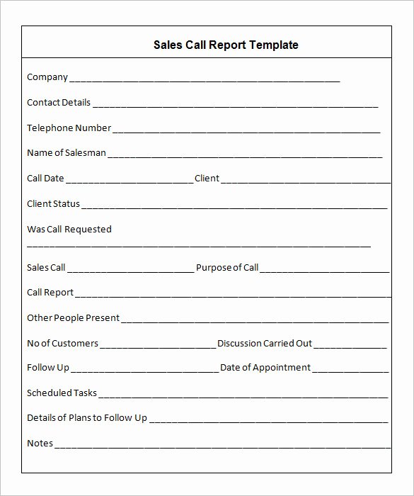 Daily Sales Report Template New 24 Call Report Templates Docs Pdf Word Pages
