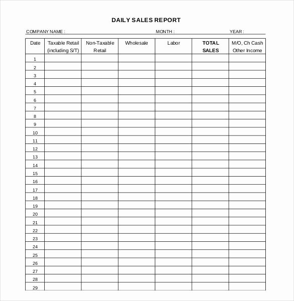 Daily Sales Report Template New 64 Daily Report Templates Pdf Docs Excel