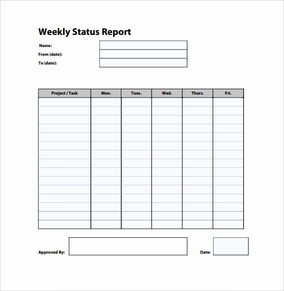 Daily Status Report Template Inspirational Weekly Status Report Templates 27 Free Word Documents