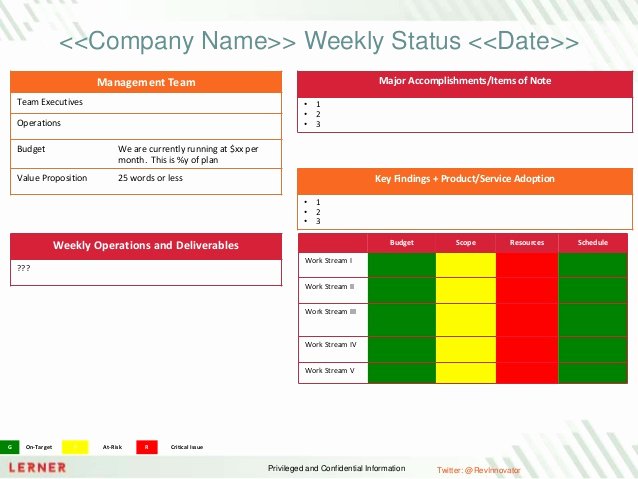 Daily Status Report Template New Executive Status Report Template