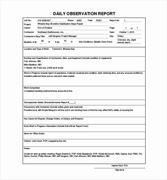 Daily Work Report Template New 24 Sample Daily Report Templates Pdf Ms Word