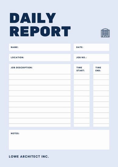 Daily Work Report Template New Customize 97 Daily Report Templates Online Canva