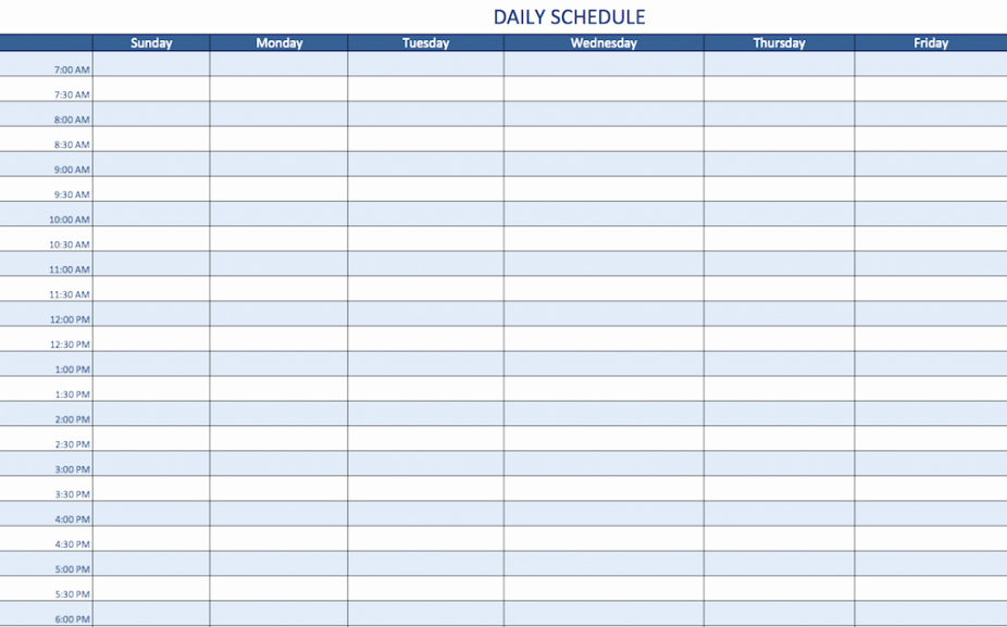 Daily Work Schedule Template Inspirational Free Printable Daily Schedule Template