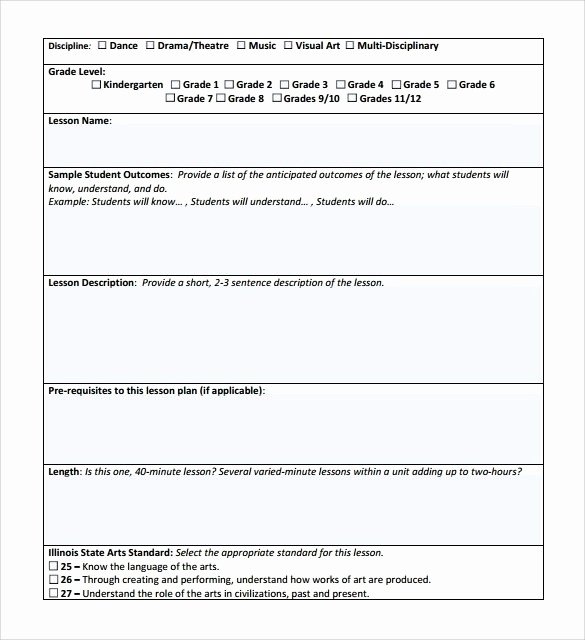 Dance Lesson Plan Template Beautiful Lesson Plan Template for Dance