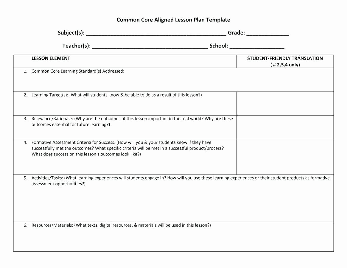 Danielson Lesson Plan Template New Lesson Plan Template Nyc