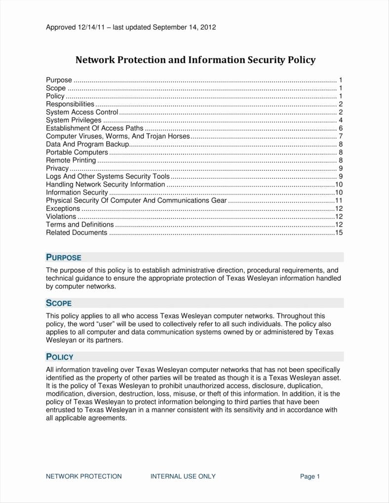 Data Security Policy Template Luxury 9 It Policy Templates Free Pdf Doc format Download