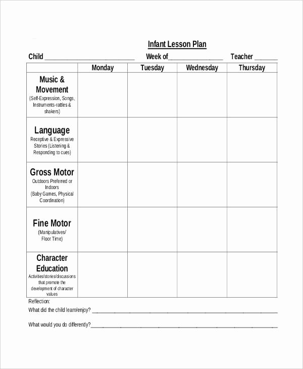 Daycare Lesson Plan Template Elegant 10 Printable Preschool Lesson Plan Templates Free Pdf