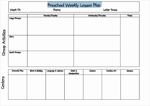Daycare Lesson Plan Template New Blank Lesson Plan Template