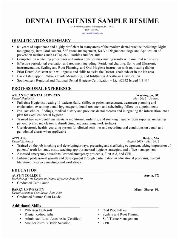 Dental assistant Resumes Template Inspirational Dental assistant Resume Template 7 Free Word Excel