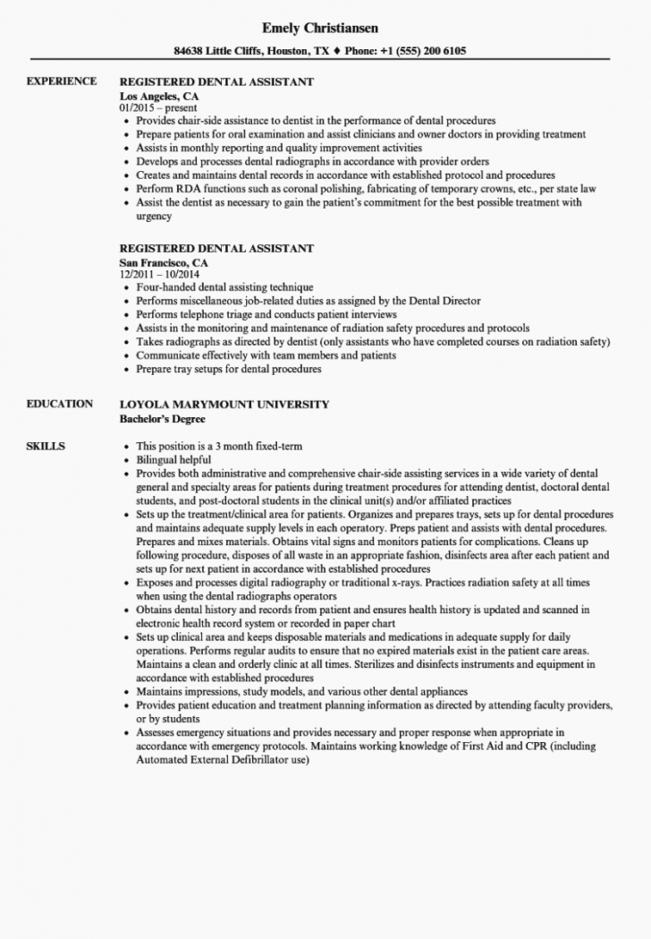 Dental assistant Resumes Template Luxury Free Dental assistant Resume Sample Pdf Tag 45 Dental