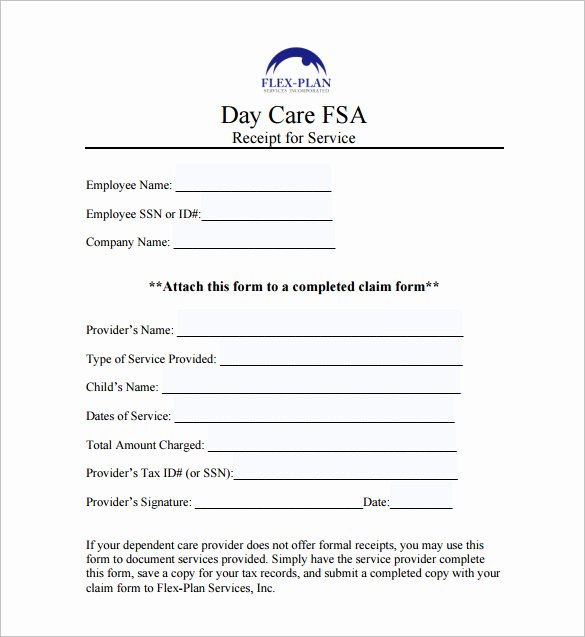 Dependent Care Receipt Template Fresh Daycare Receipt Template – 6 Free Sample Example format