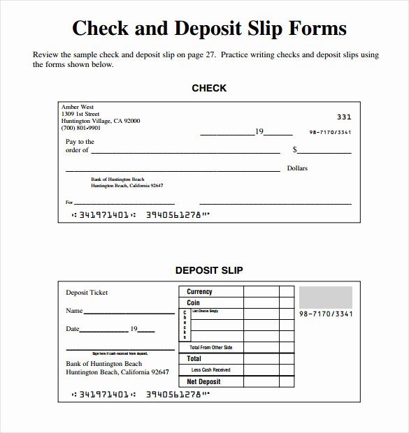 Deposit Slip Template Word Elegant Slip Template – 13 Free Word Excel Pdf Documents