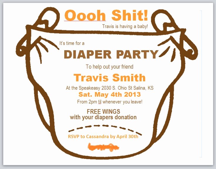 Diaper Party Invitation Template Luxury Travis Diaper Party Invite so Funn Parties