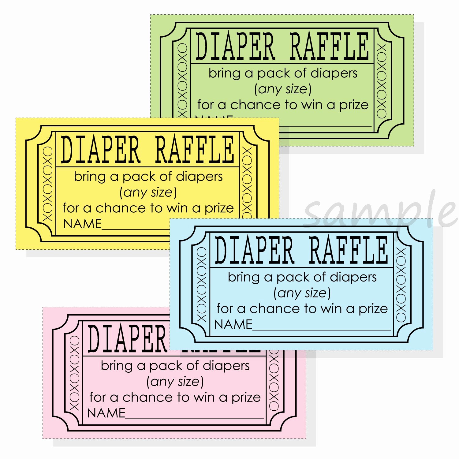 Diaper Raffle Template Free Lovely Diy Diaper Raffle Ticket Stub for A Boy Girl or Gender