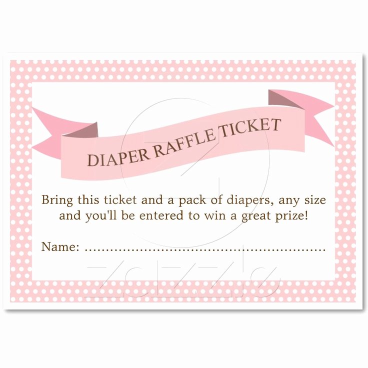 Diaper Raffle Template Free Lovely Pink Baby Shower Diaper Raffle Ticket Insert