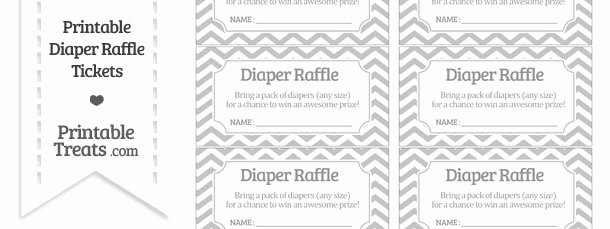 Diaper Raffle Ticket Template Lovely Free Silver Chevron Diaper Raffle Tickets — Printable