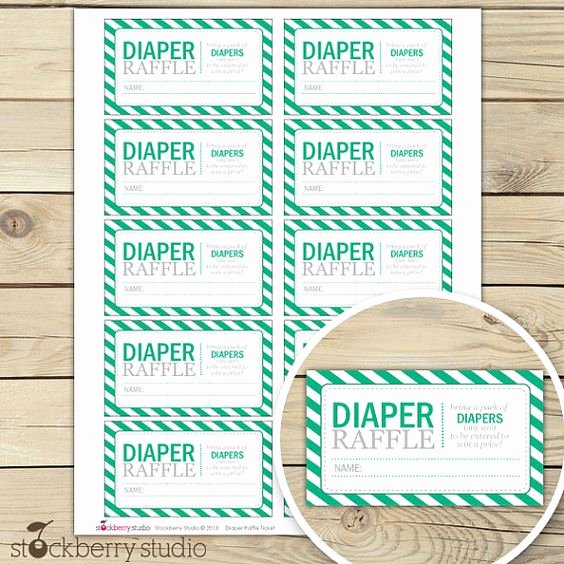 Diaper Raffle Ticket Template Unique Free Printable Diaper Raffle Tickets for Baby Shower