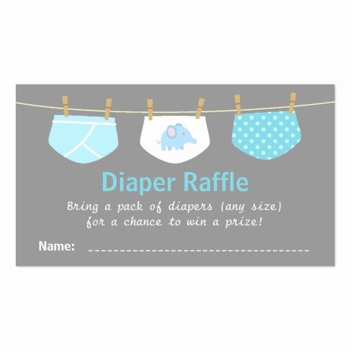 Diaper Raffle Tickets Template Awesome Boy Baby Shower Cute Diaper Raffle Tickets Business Card