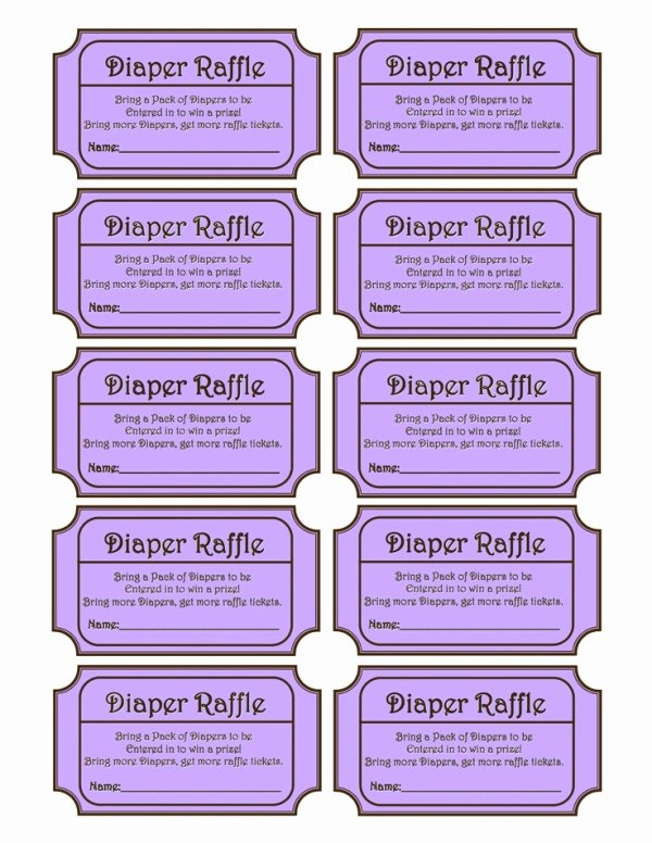 Diaper Raffle Tickets Template Elegant Diaper Raffle Baby Shower Ideas