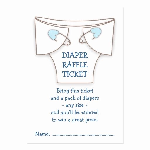 Diaper Raffle Tickets Template Fresh Cute Diaper W Blue Pins Baby Shower Raffle Ticket Business