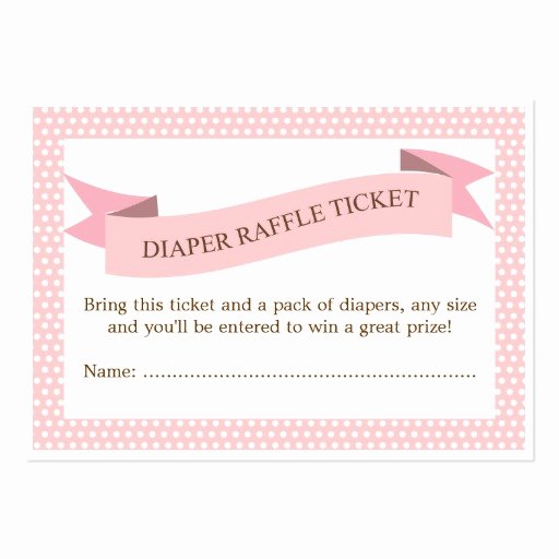 Diaper Raffle Tickets Template New Pink Baby Shower Diaper Raffle Ticket Insert